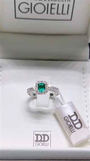 Anillo Davite & Delucchi Mujer in Oro blanco Smeraldo 0.45 Ct AA032526SM - AA032526SM